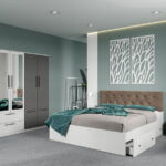 Set dormitor complet Alb-Gri - Madrid - C107