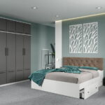 Set dormitor complet Alb-Gri - Madrid - C109