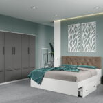 Set dormitor complet Alb-Gri - Madrid - C113