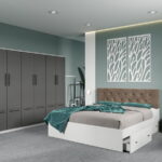 Set dormitor complet Alb-Gri - Madrid - C121