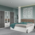 Set dormitor complet Alb-Gri - Madrid - C123