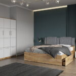 Set dormitor complet Alb-Stejar -Acapulco- C41