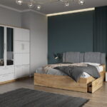 Set dormitor complet Alb-Stejar - Acapulco - C47