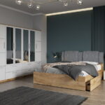 Set dormitor complet Alb-Stejar - Acapulco - C59