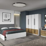 Set dormitor complet Alb cu Flagstaff Oak - Sidney - C21