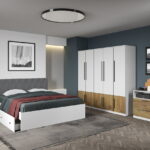 Set dormitor complet Alb cu Flagstaff Oak - Sidney - C37