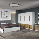 Set dormitor complet Alb cu Flagstaff Oak - Sidney - C53