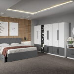 Set dormitor complet Alb cu Gri - Sidney - C51