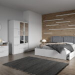 Set dormitor complet Alb cu comoda- Acapulco - C4