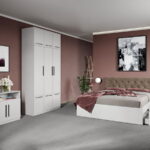 Set dormitor complet Alb cu comoda - Madrid - C38