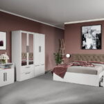 Set dormitor complet Alb cu comoda - Madrid - C44