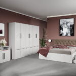 Set dormitor complet Alb cu comoda - Madrid - C58