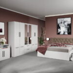 Set dormitor complet Alb cu comoda - Madrid - C60