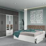 Set dormitor complet Gri-Alb - Madrid - C127