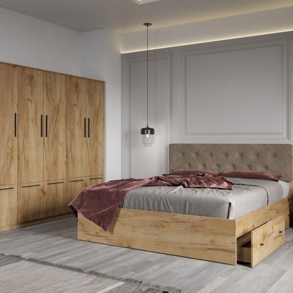 Set dormitor complet Stejar Auriu - Madrid - C17