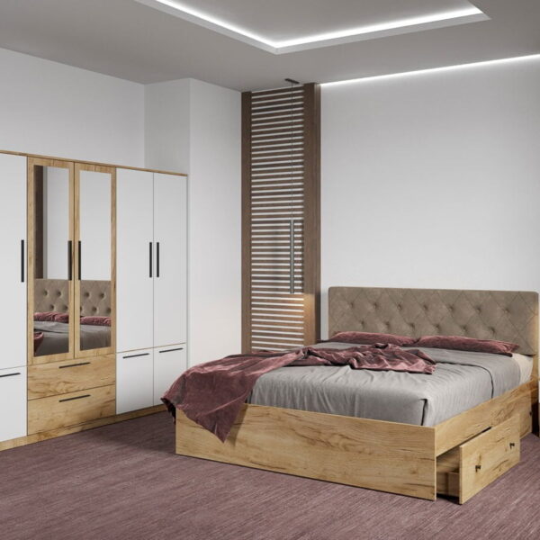 Set dormitor complet Stejar Auriu - Madrid - C83
