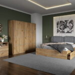 Set dormitor complet Stejar Auriu cu comoda - Acapulco - C30