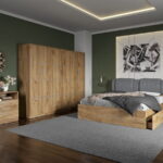 Set dormitor complet Stejar Auriu cu comoda - Acapulco - C34