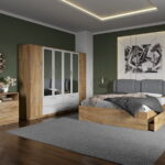 Set dormitor complet Stejar Auriu cu comoda - Acapulco - C40