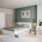 Set dormitor complet pat tapitat - Alfa - 2