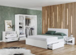 Set dormitor alb pat tapitat - Blanco - Configuratia 12 - imagine 2