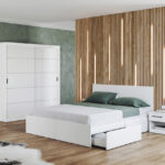 Set mobila dormitor alb complet - Blanco - Configuratia 14