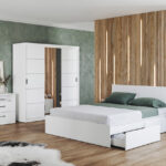 Set mobila dormitor alb complet - Blanco - Configuratia 3