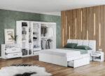 Set mobila dormitor alb complet - Blanco - Configuratia 7 - imagine 2