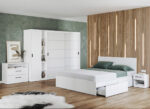 Set mobila dormitor alb complet - Blanco - Configuratia 7