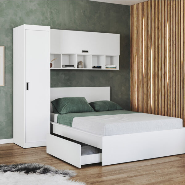 Set mobila dormitor alb complet - Blanco - Configuratia 9