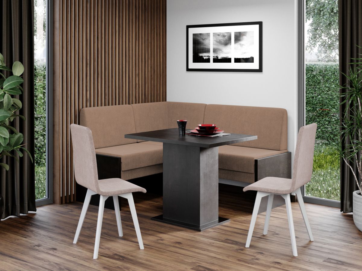 Set Coltar Bucatarie Smart Blur 4 - Pal Wenge + Masa + 2 Scaune Rosa Rino 6