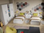 Set Mobila Dormitor Copii cu 2 Paturi Tineret Mihai C19 - imagine 2