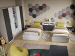 Set Mobila Dormitor Copii cu 2 paturi Mihai C20 - imagine 2