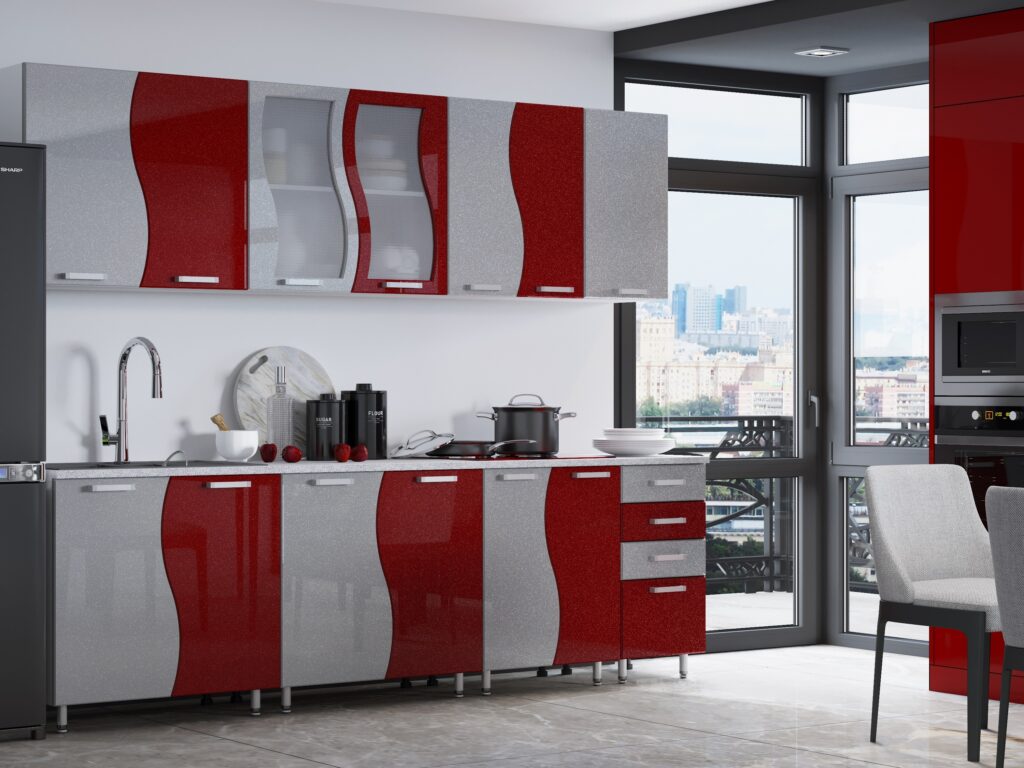 BUCATARIE CIP S MDF ROSU METALIZAT 2