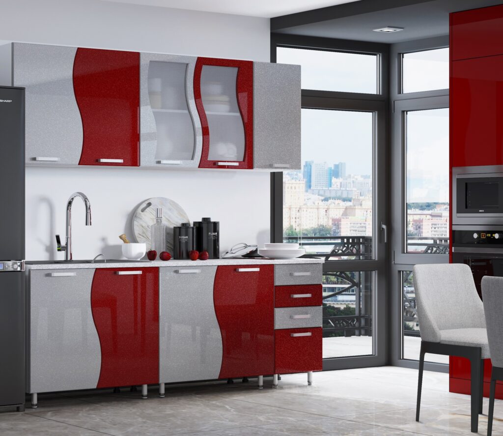 BUCATARIE CIP S MDF ROSU METALIZAT 2M