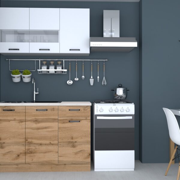 BUCATARIE VIO 1.2M STEJAR WOTAN+ALB