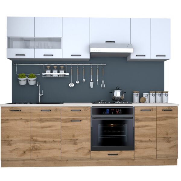 BUCATARIE VIO C 2.4M STEJAR WOTAN+ALB