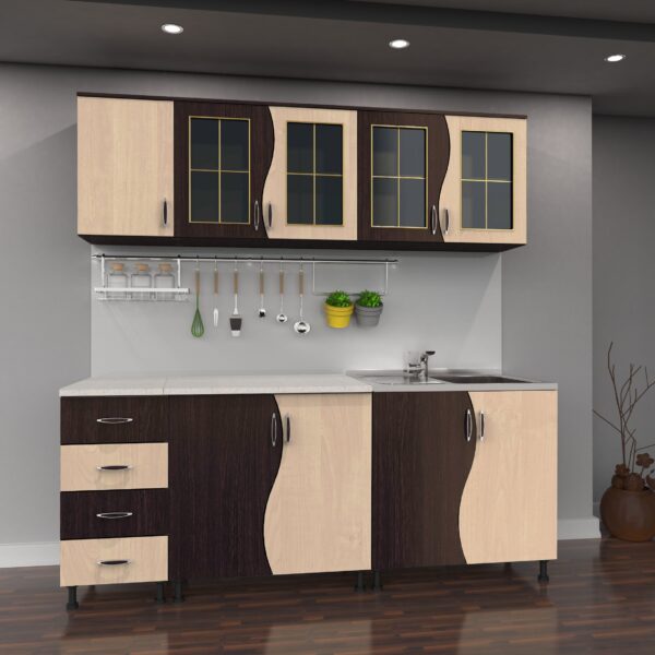 Bucatarie CIP S 2M wenge+mesteacan