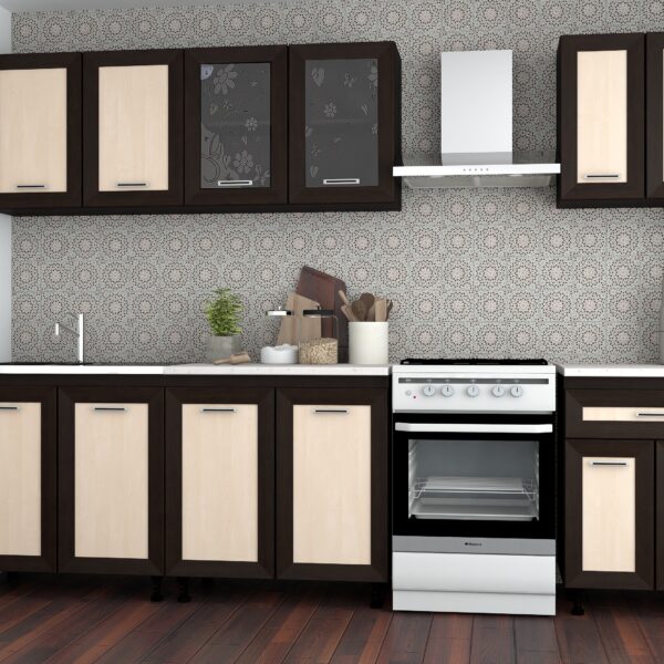 Bucatarie Greta 2.6m wenge+mesteacan