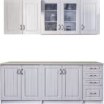 Bucatarie Provence MDF 2m alb fibrat, blat intreg - imagine 3