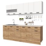 Bucatarie Vio 2.2m Stejar K003+Alb - imagine 5