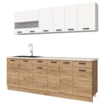 Bucatarie Vio 2.2m Stejar K003+Alb - imagine 7