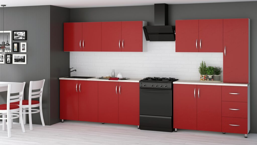 Bucatarie Yustina rosu sidefat