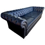 Canapea Extensibila Chesterfield, 250x100x75cm, 3 locuri, Cayenne 1114 Black, Glasspandoor - imagine 6