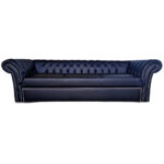 Canapea Extensibila Chesterfield, 250x100x75cm, 3 locuri, Cayenne 1114 Black, Glasspandoor - imagine 7