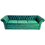 Canapea Extensibila Chesterfield, 250x100x75cm, 3 locuri, Velutto 13 Mint, Glasspandoor - imagine 6