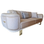 Canapea Extensibila Confor, 240x100x85cm, 3 locuri, Baby Face V-03 Beige, Glasspandoor - imagine 6