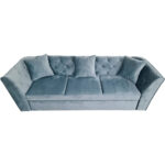 Canapea Extensibila Fabio, 260x80x85cm, 3 locuri, Velutto 13 Mint, Glasspandoor - imagine 6