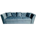 Canapea Extensibila Fabio, 260x80x85cm, 3 locuri, Velutto 13 Mint, Glasspandoor - imagine 7