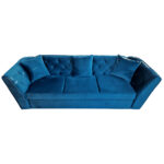 Canapea Extensibila Fabio, 260x80x85cm, 3 locuri, Velutto 25 Navy, Glasspandoor - imagine 8